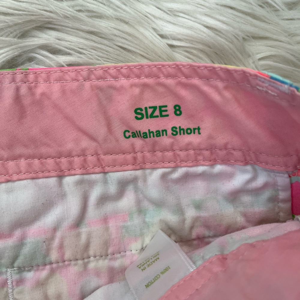 Lilly Pulitzer Multicolor Floral Print Cotton Shorts - Pink, Green, Blue - Picture 6 of 10